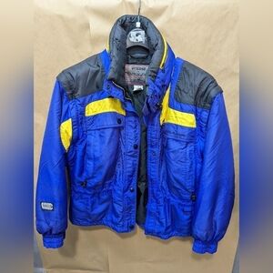 Couloir "Vitesse"  women's blue Ski Jacket Zippered Pockets Hood in collar Size